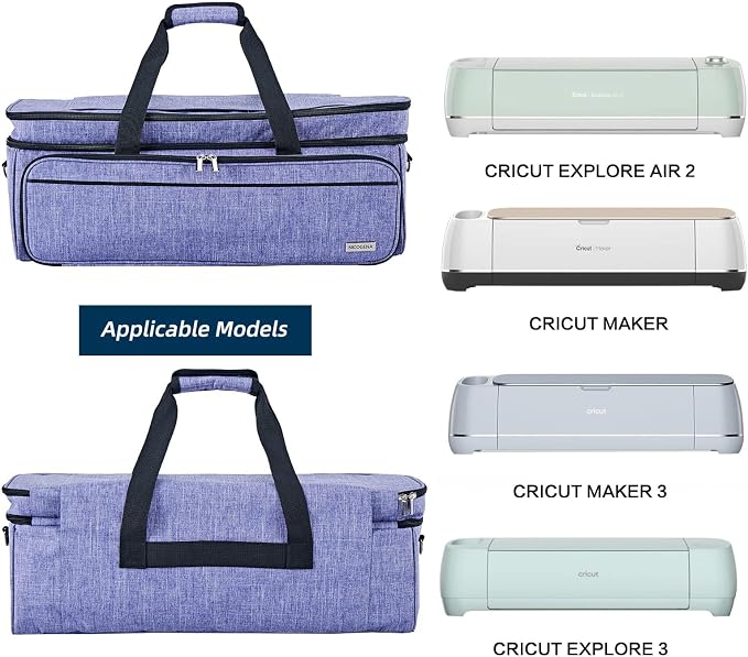 Double Layer Carrying Case with Mat Pocket for Cricut and Tools