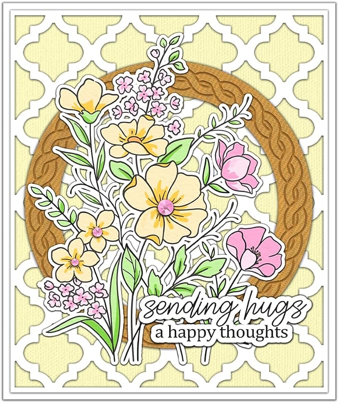 Clear Stamps and Metal Cutting Dies Set for Card Making Scrapbooking, DIY Craft Stamps and Dies Kit for Journaling, Albums, Greeting Cards, Holiday Cards, Birthday, Christmas (YX1915)