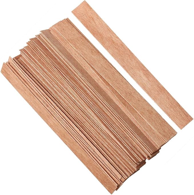 100 Pcs Wood Candle Wicks for Candle Making-50 Wicks & 50 Wick Holders | Smokeless Wooden Wicks Long Lasting Candle Cores with Iron Standers for Candle Making Supplies, 5.1 X 0.5 Inch