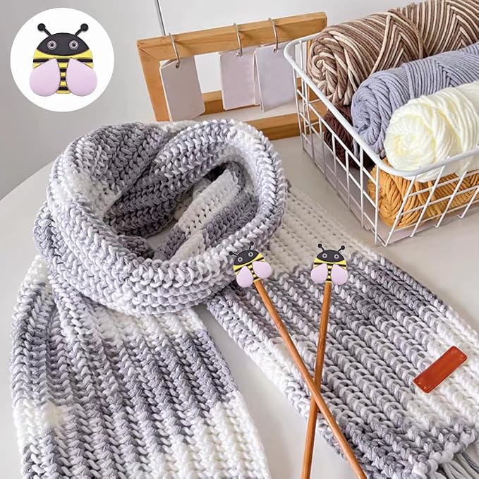 10 Pack Cute Little Bee Needle Point Protection Needle Stoppers Knitting Tools Knitting Supplies Accessories