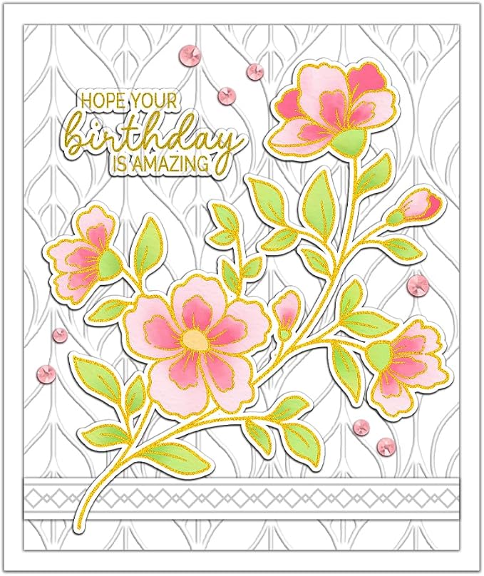 Clear Stamps and Metal Cutting Dies Set for Card Making Scrapbooking, DIY Craft Stamps and Dies Kit for Journaling, Albums, Greeting Cards, Holiday Cards, Birthday, Christmas (YX1914)