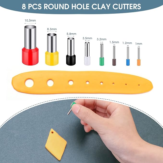 Clay Earring Making kit,32 Cutters,24 Clay,30 Hooks&Rings,Gift Box for Teen