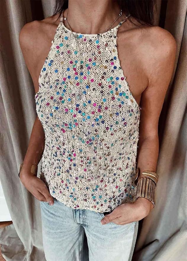 We Are Knitters Briolette Top Knitting Kit | Limited Edition DIY Knitting Kit for Women | Beginner-Friendly Top Kit with 3 Dancing Queen Opalite Cotton Yarn, Pattern & 1 Needles