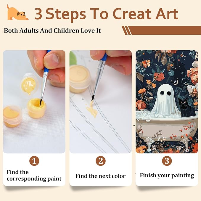 Reivworl Ghost Paint by Numbers Kit for Adults Beginner 16×20 inch