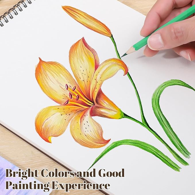 4 Pack Sketch Books 9 × 12 in, Top Spiral, 30 Sheets Each, Drawing Pad | 100gsm Acid-Free Paper, Hardcover with Rigid Backboard, Lay-Flat Top Spiral, for Sketching, Drawing & Dry Media