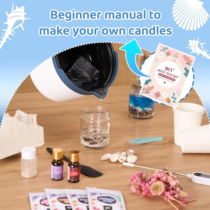 DIY Jelly Wax Candle Making Clear Kit for Adults with Jars