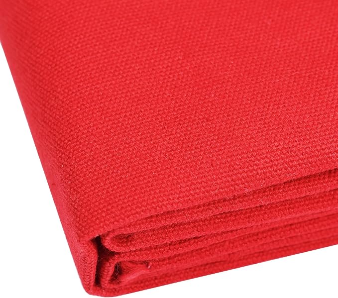 10oz Heavy Duty Cotton Canvas Fabric 60" x 40", Thick Cotton Duck Cloth for Painting, Sewing, Crafts, Tote Bags, Embroidery, Home Decor, Drop Cloth (Red)