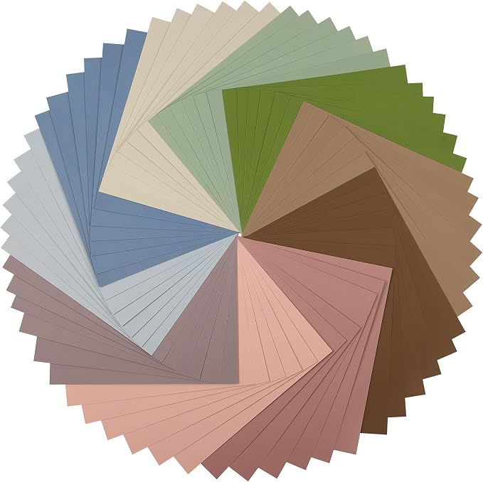 60 Sheets Morandi Mixed Colors Cardstock 92LB Construction Paper 8.5 x 11In