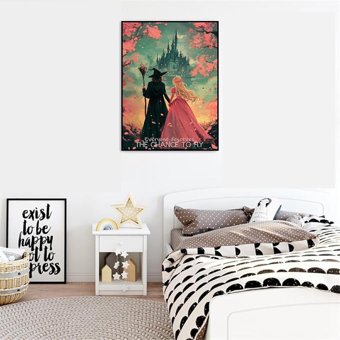 Witch Princess Paint by Numbers Kit for Adults Beginner with Framed | Easy Adult Paint by Number Kits on Canvas DIY Painting for Beginners Art by Numbers for Home Wall Decor 10x12 Inch