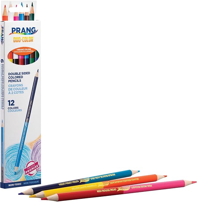 Prang Duo-Colored Pencils, Assorted Colors, 6 Ct