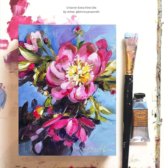 Charvin Extra Fine Oil Paint, Celadon Green 20 ml - Triple-Milled, Rich Texture, Poppy Oil-Based, Light-Fast, Handmade, Archival Quality