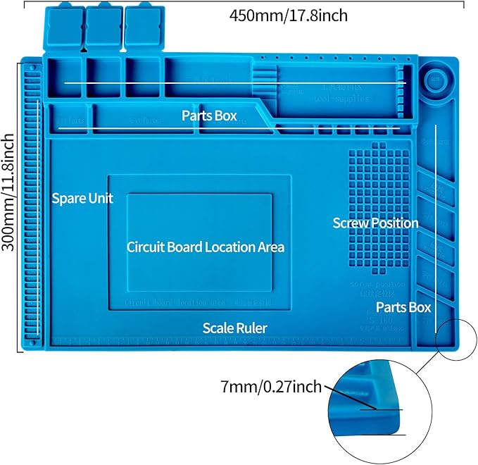 Kaisi S160 Soldering Mat Insulation Silicone Magnetic Repair Work Mat
