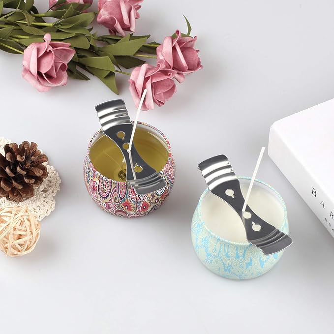 DINGPAI 25pcs Metal Candle Wick Holder, Candle Wick Centering Devices