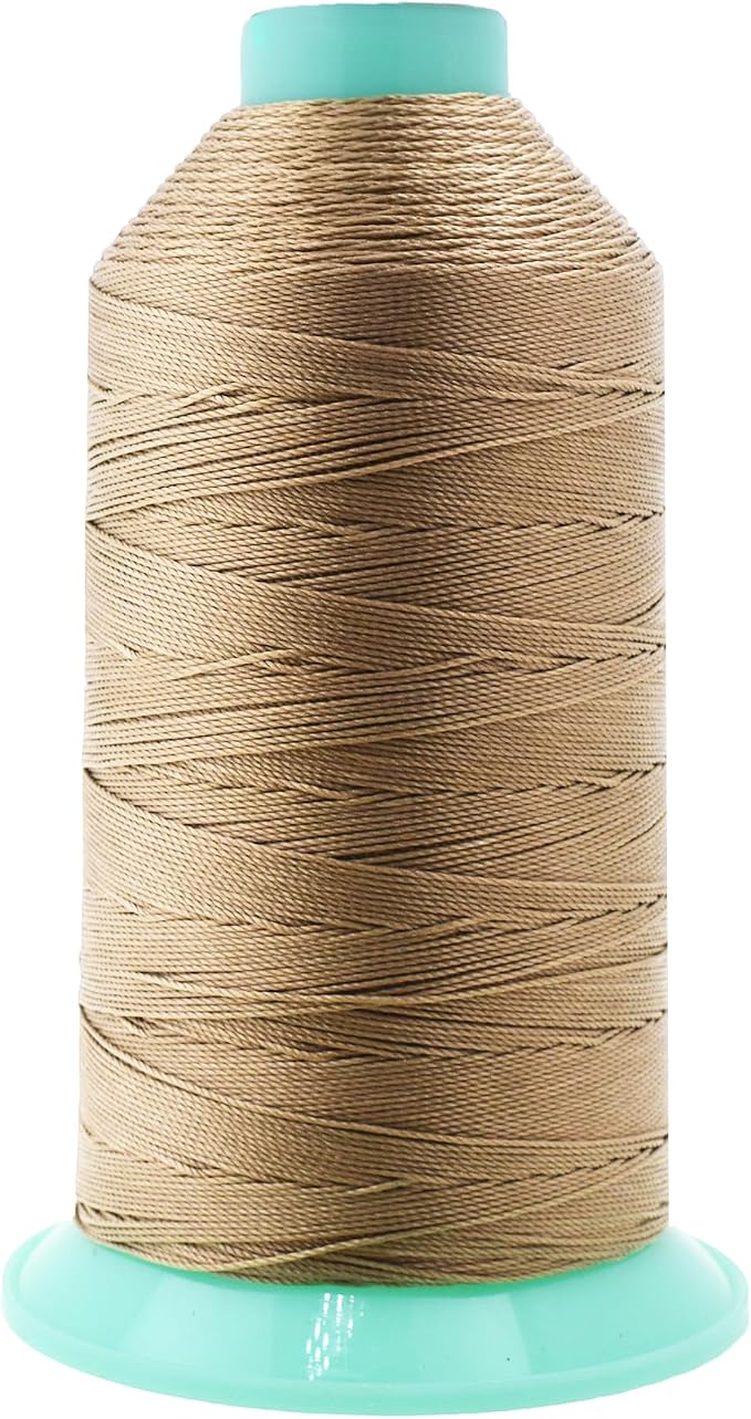 Mandala Crafts Size 207 630D T210 Khaki Bonded Nylon Thread, 800 YDs