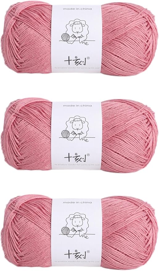 Linen rayon lyocell blend yarn, superfine fingering weight (1), 150g/5.29oz (3 strands, 50g/230yds per strand)- 12 Coral Pink