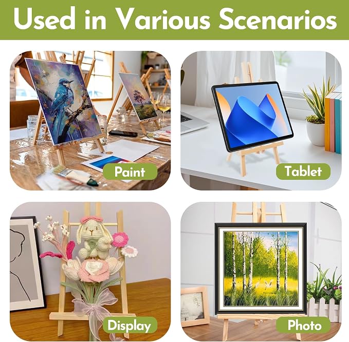 Conda 2 Pack 18 Inch Wooden Tabletop Easel Stand, A-Frame Art Painting Easel for Painting, Display & Art Creation, Canvas Holder for Artists, Students & Hobbyists