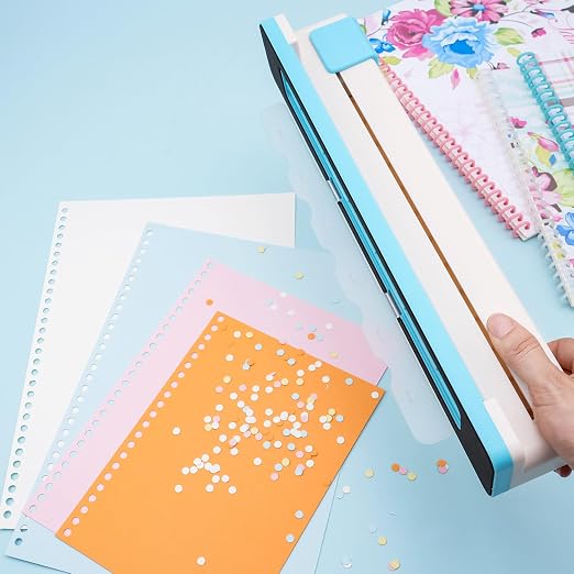30 Holes Binding Punch,Loose Leaf Paper Punch Machine,Portable Hand Pushed Multi-Hole Puncher for Notebooks, Agendas, Planners,to-Do Lists, School Works and so Much More