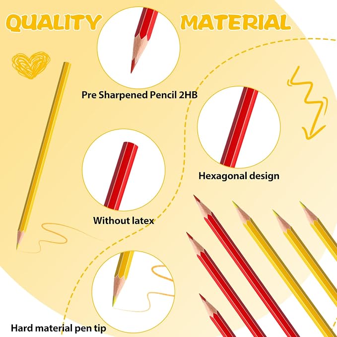 24 PCS Red Yellow Colored Pencils, Pre-sharpened Professional Wooden Art Pencils Set for Artists Painting | Premium Drawing Sketching Supplies (Red Yellow)
