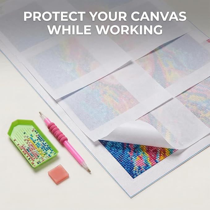 100 Pcs Release Paper 5.9 x 3.9 Inch Double Sided Non Stick Cover Sheets for 5D Art Craft Accessories Supplies