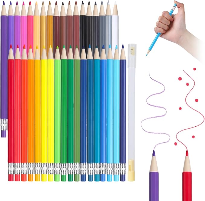Colored Mechanical Pencils 36 Count, No Sharpening Colored Pencils for Adult Coloring, Smooth Soft Creamy Core Color Pencil Set, Premium Assorted Vibrant Color Pencils for drawing shading layering