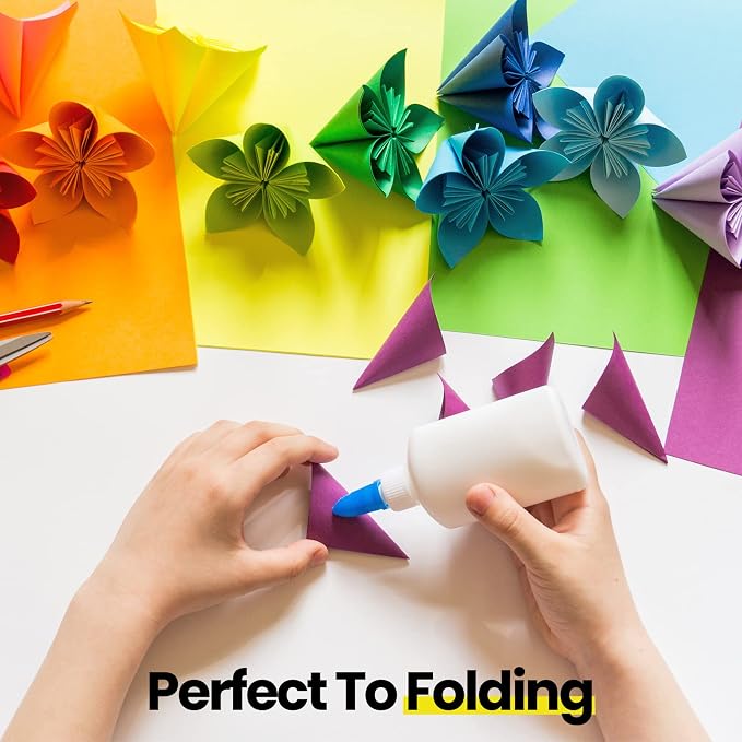 Sinmoe 4100 Sheets Origami Paper Assorted Sizes DIY Vivid Colored Colorful Double Sided Square Paper for Adults Beginners Fold Flower Craft, 10 Colors 4 Sizes(2300 Sheets)