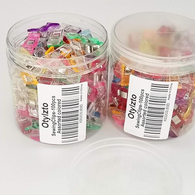 Otylzto Sewing Clips 100 Pcs Assorted Colors, Quilting Clips for Crafts | Premium Plastic Quilting Clips for Supplies Crafts, Sew Clip Clips, ideal for quilting, crafting tools sewing notion projects