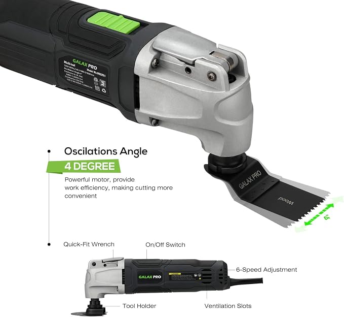 GALAX PRO Oscillating Multi-Tool Corded 2.4A, 28pcs Accessories