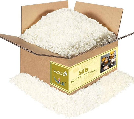 SACATR 5LB Soy Wax for Candle Making, 100% Soy Wax