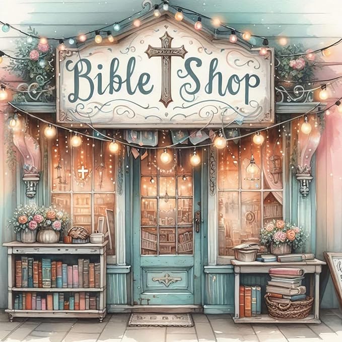 Bible Shop Diamond Art Painting Kits for Adults Beginner,14x14 Inch
