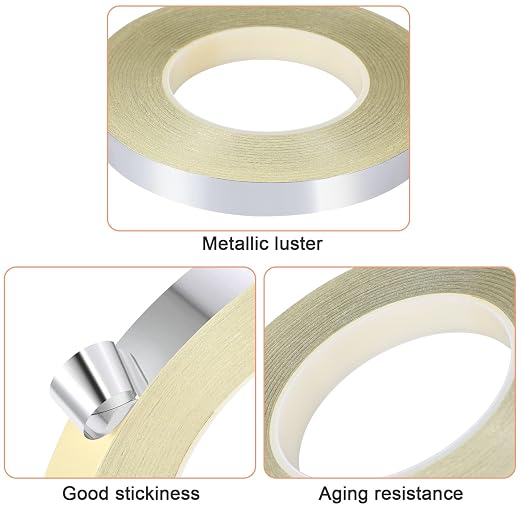 Zonon Silver Washi Tape for Wall Decor Self Adhesive 5/10/15mm