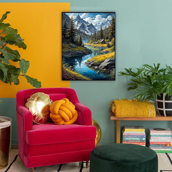 HITO Landscape Paint by Numbers Kit for Adults 16x20 Inch Frameless | Landscape Paint by Numbers for Adults Beginner, Mountains Paint by Numbers for Gift Home Wall Decor
