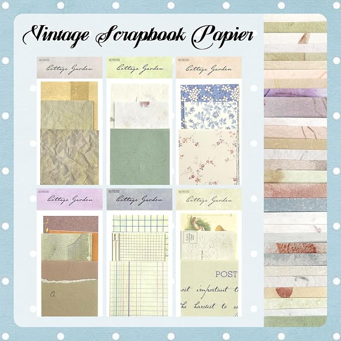 360Pcs Vintage Scrapbook Paper Kit, Collage Paper and Junk Journal Supplies