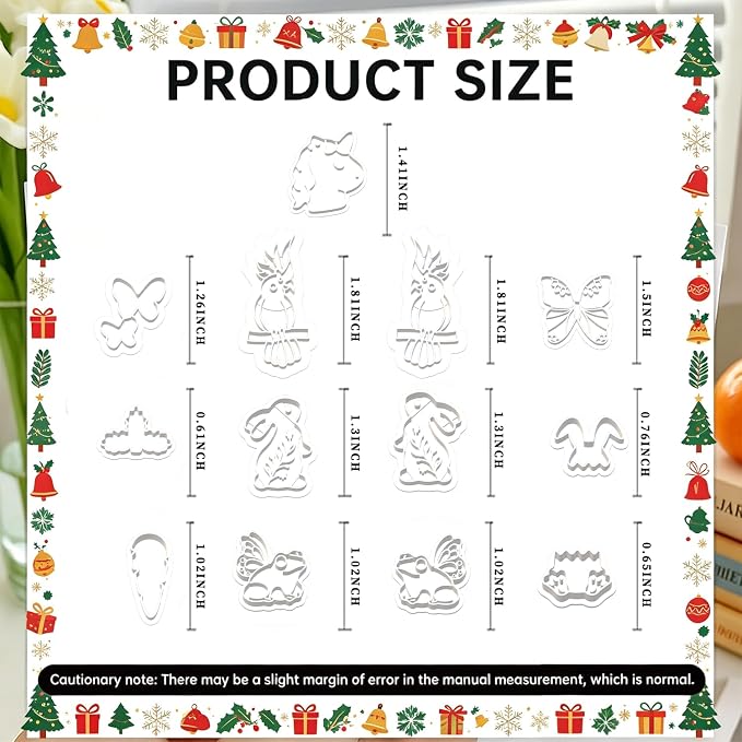 13 Pcs Easter & Whimsical Animal Polymer Clay Cutters Set - Butterfly, Unicorn & Frog Imprint Cutters for Polymer Clay Jewelry Making, Gift for Animal Lovers, Friends, Sisters & Wives