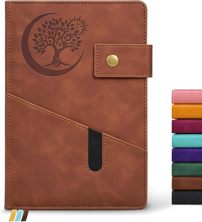 PAIBAS Lined Journal Notebook for Men, A5 Leather Journals for Writing Women, Hardcover Notebooks for Work,School,Note Taking,Travel,Business,Personal daily Diary,200 Page College Ruled (5.9" x 8.4")