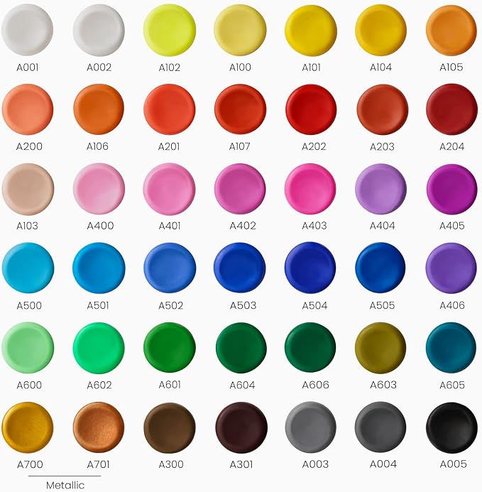 ARTEZA Polymer Clay Kit, 42 Colors with 5 Tools & Jewelry Findings, Oven-Bake Modeling Clay for Earrings, Charms, Miniatures, Jewelry & DIY Crafts