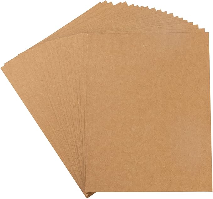 20 Sheets Blank Brown Kraft Thick Paper Cardstock, 8.5 x 11 inches