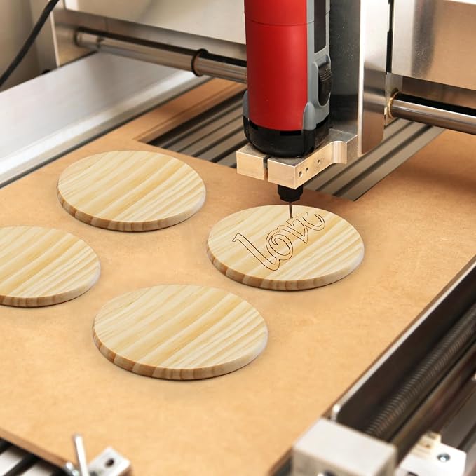 96 pcs Unfinished Wood Coasters for Crafts,Cymuber 4 Inch Blank Wooden Coasters,Blank Coaster with Non Slip Pad for DIY Stained Painting Wood Engraving Wedding Halloween Christmas Home Decoration