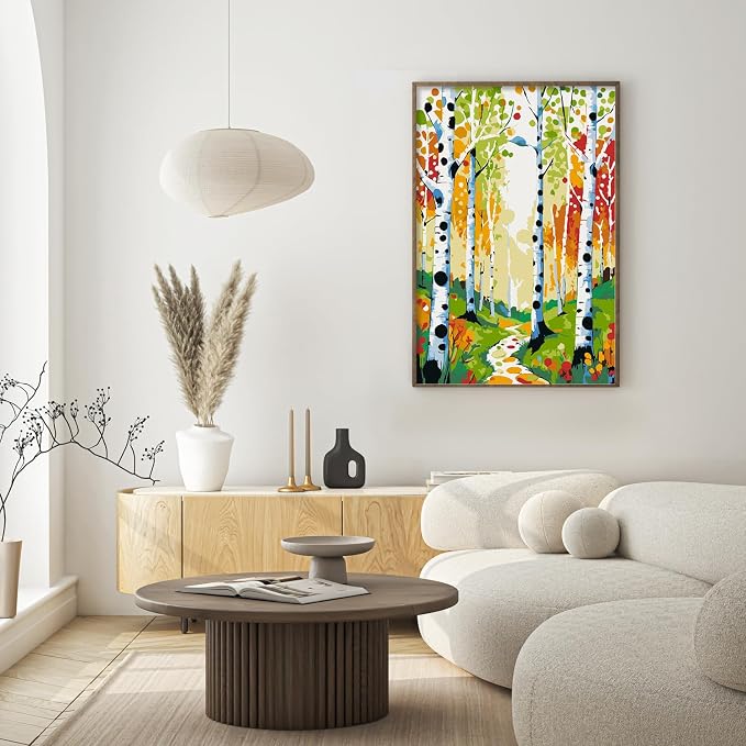 Paint by Numbers Kit for Adults Beginner & Kids Age 8-12 with Wooden Frame, Easy Adult Paint by Number Kits on Canvas, DIY Acrylic Watercolor Oil Paint by Number for Adults for Home Decor 8x12 Inch