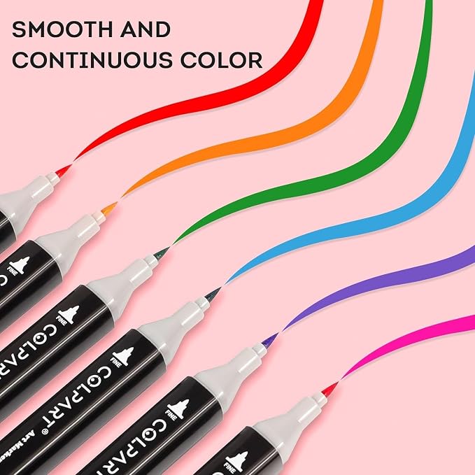 colpart 262 Colors Alcohol Markers Set Dual Tip Art Marker Pens with Pen Holder and Carry Bag for Adult Coloring Painting Supplies Perfect for Painting, Coloring, Sketching and Drawing