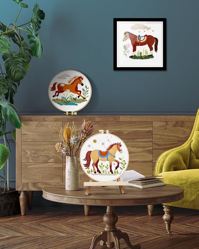 TINDTOP Embroidery Kit for Adult, 3 Pack Embroidery DIY Starter Kit