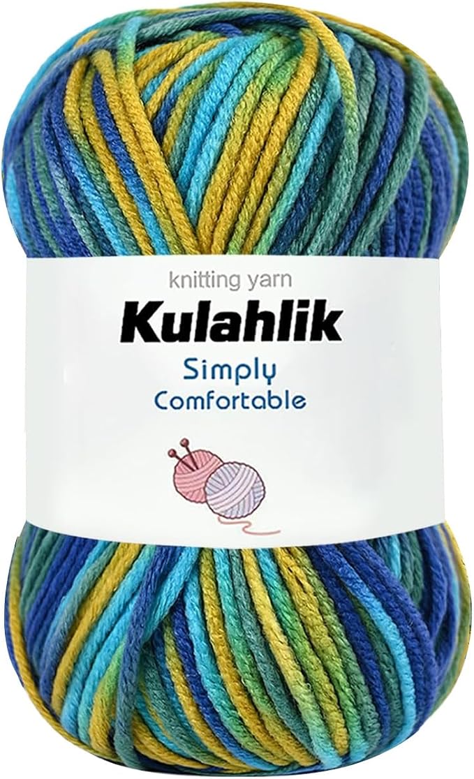 50g(1x50g) Acrylic Yarn for Crocheting and Knitting, Colorful Gradient Yarn Thread, 1 Rolls Skeins, Multicolor Hilo Acrílico, Perfect for DIY Crafts Project