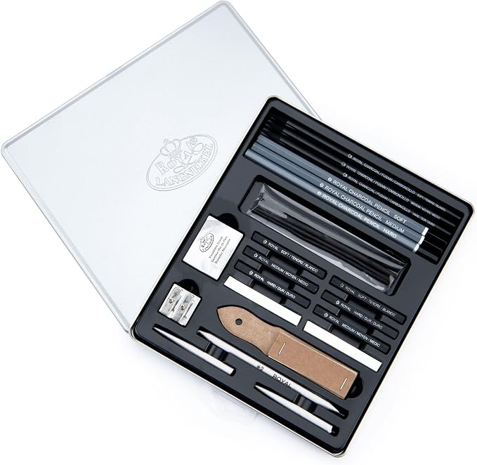 Essentials(TM) Medium Charcoal Art Set W/Tin