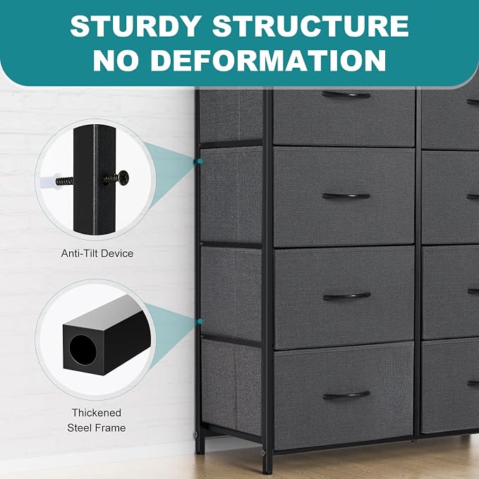 OLIXIS 8 Drawer Storage Dresser for Bedroom, Closet Organizers Units