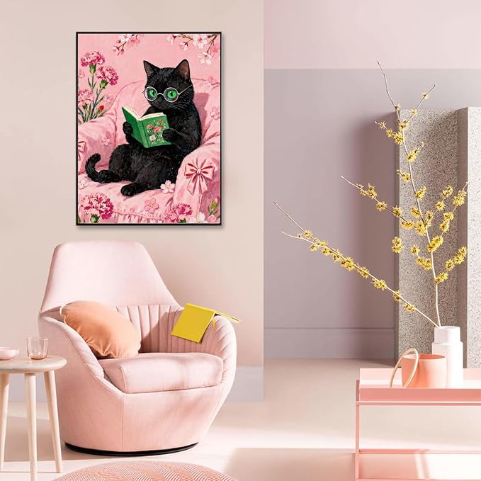 Black Cat Diamond Art Kits for Adults Diamond Painting Kit for Beginner