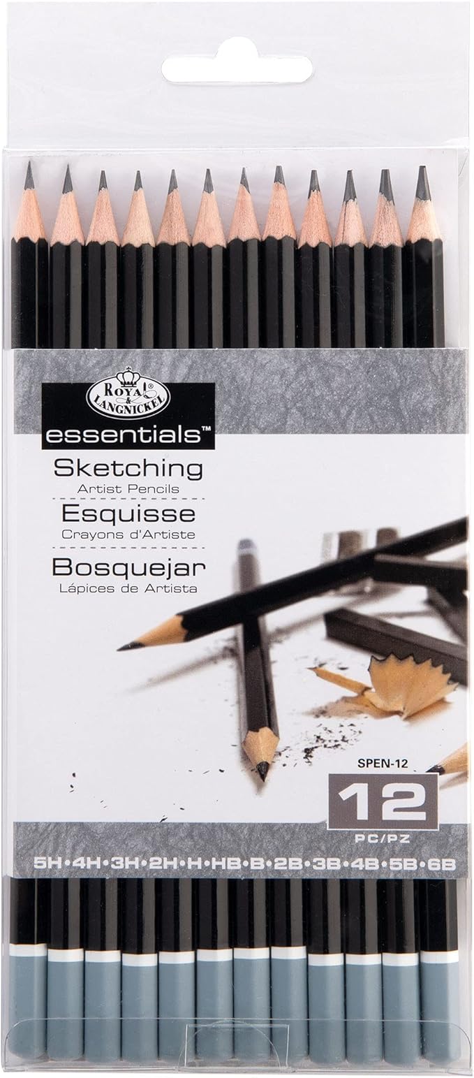 Royal & Langnickel SPEN-12 Essentials Sketching Pencil Set, 12-Piece (Pack of 3)