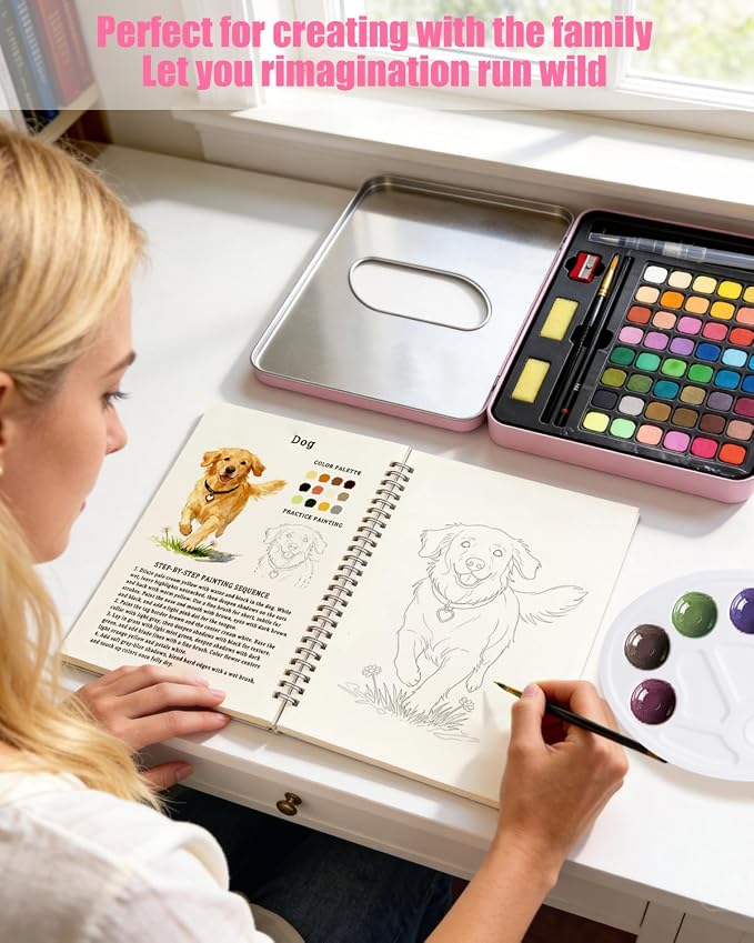 15 Beautiful Animal Watercolor Workbook for Adults Beginner