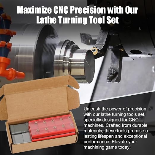 1/2" SRACL1212H06/SRACR1212H06 Indexable Lathe Turning Tool with 20Pcs RCMT0602 Round Carbide Milling Inserts Lathe Turning&Profiling Tool Holder for Steel Stainless Steel, 2Pcs Holders+20Pcs Inserts