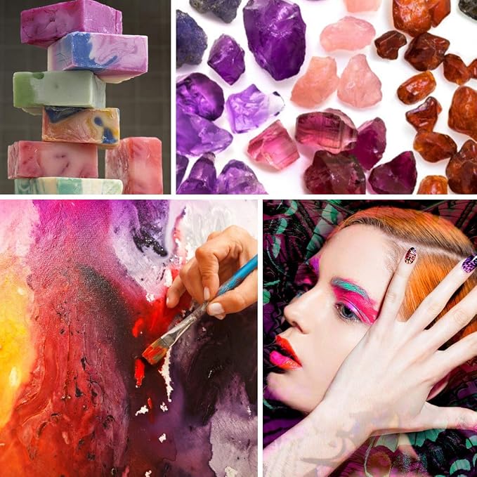 SEISSO 15 Bottles Mica Powder Set, Epoxy Resin Dye, Pearlescent Color Pigment, Cosmetic Grade Pigment for DIY Arts, Slime, Bath Bombs, Nail Polish, Candle Making, Soap Making, Coloring Mix