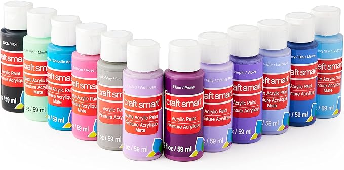 Craft Smart 36 Assorted Acrylic Paint Set - Non-Toxic Paint For Drawing, Painting, Art & Crafts Supplies - 1 Pack