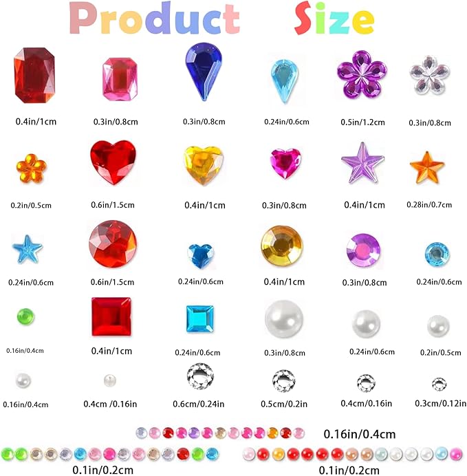 3500pcs Gem Stickers Jewels for Crafts，12 Sheets Rhinestone Stickers for DIY Craft，Stick on Gems Rhinestones for Crafts, Kids Art Supplies (Self-Adhesive Sparkle Jewels)